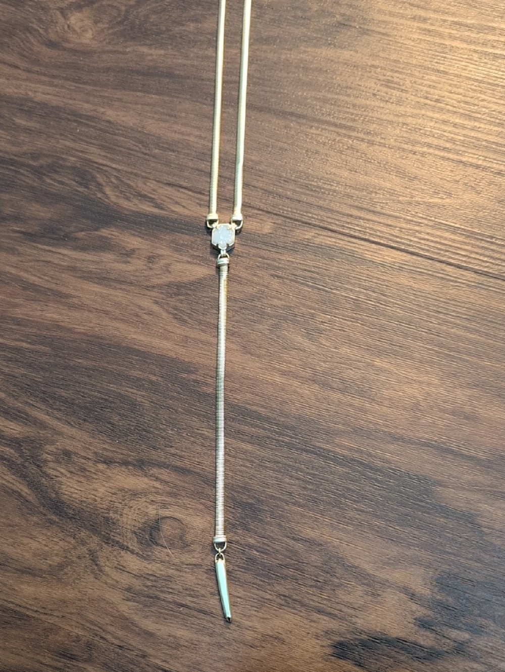 Kendra Scott Gold Lariat Necklace with White Stone Accent